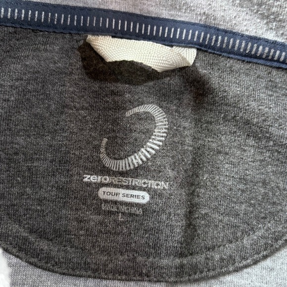 Zero Restriction Golf Jacket Mens L Gray 1/2 Zip Performance *Company Logo* - Picture 4 of 7